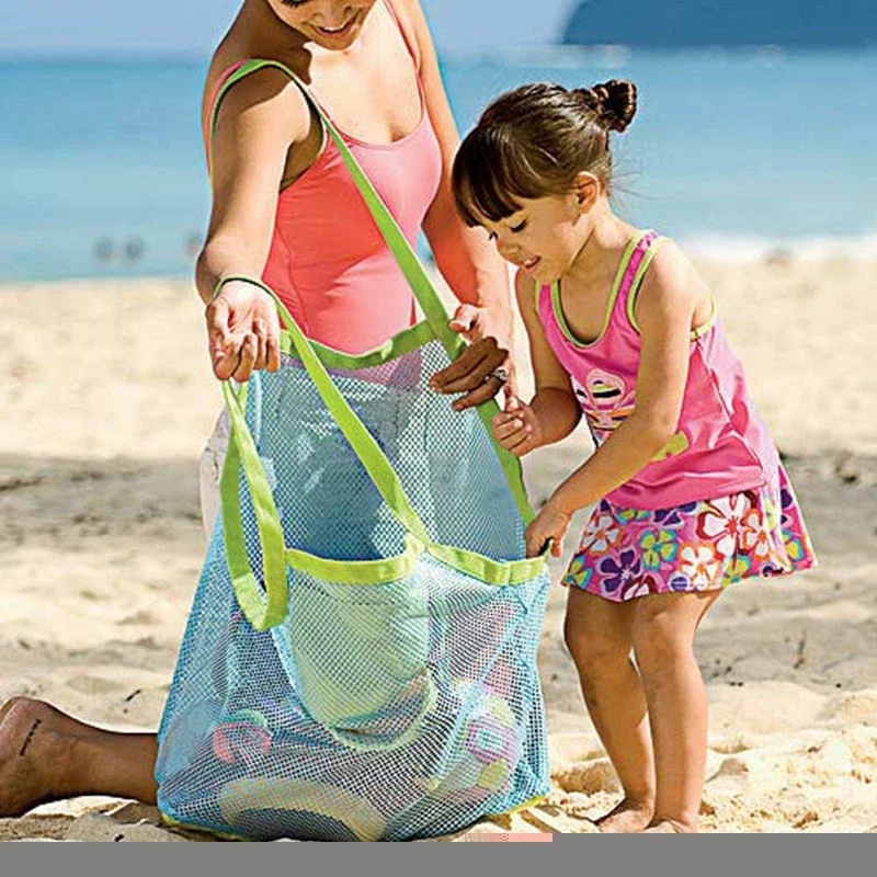 Shopper Tote Canvas - حقيبة شبكية محمولة للأطفال لتخزين ألعاب