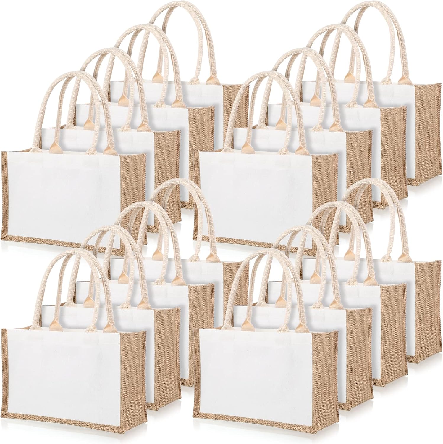 Women Bags For Eid - 16 حزمة الخيش حمل الحقائب الجوت