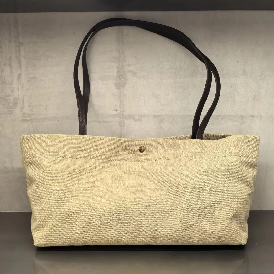 Shopper Tote Canvas - حقيبة كتف عصرية جديدة بحزام قماشي،
