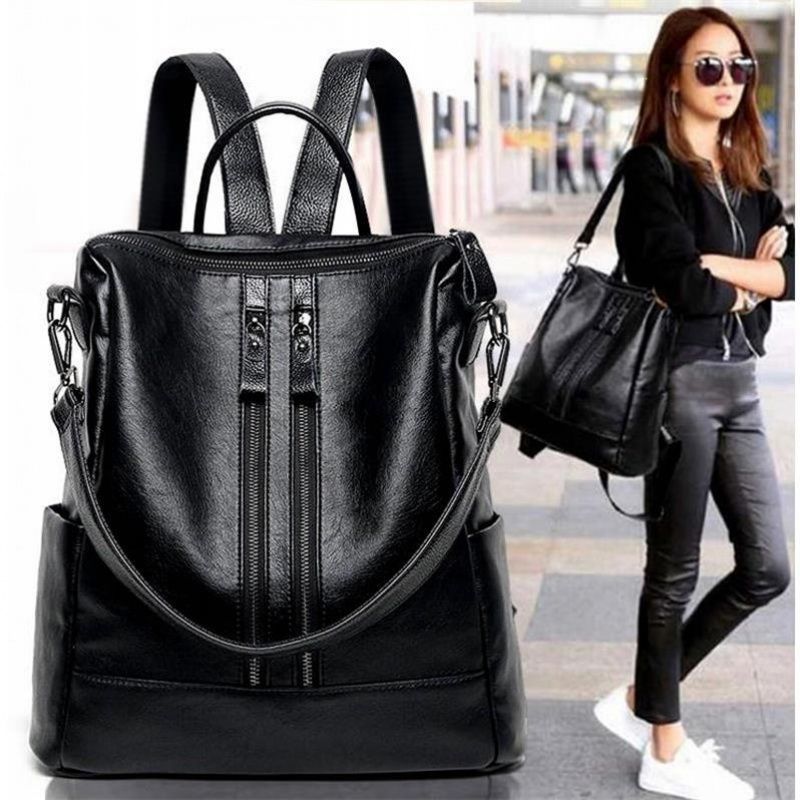 Women'S Xl Bags - المرأة حقيبة جلدية ناعمة مدرسة سوداء