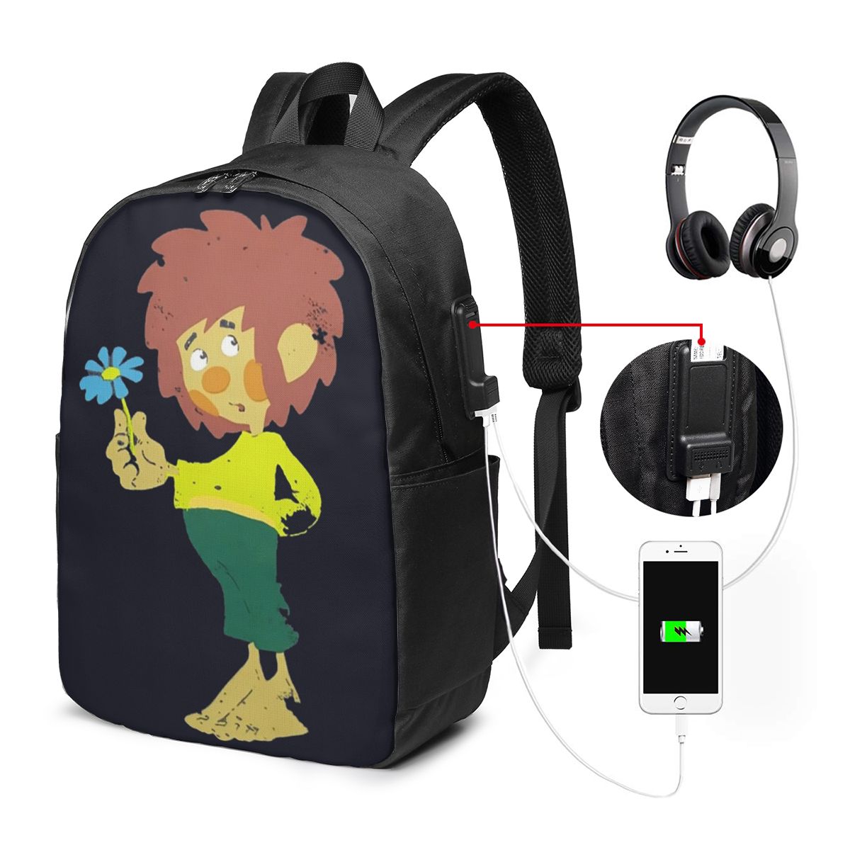 Women Bags College - حقيبة ظهر Pumuckl Blume - Figur