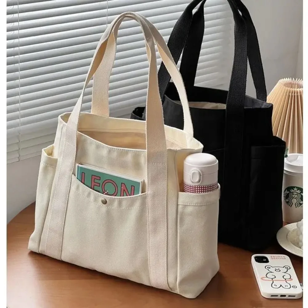 Shopper Tote Canvas - سعة كبيرة قماش حمل الحقائب للعمل