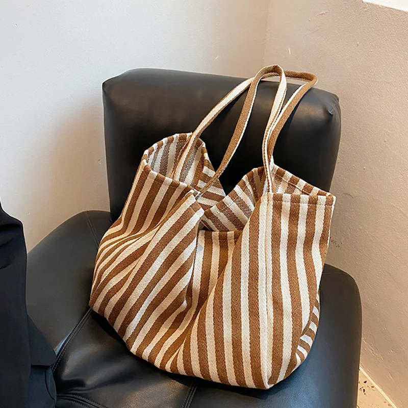 Shopper Tote Canvas - حقيبة قماش ذات سعة كبيرة للنساء