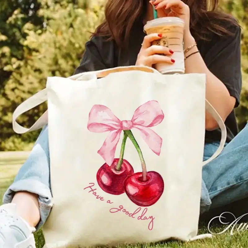 حقيبة قماشية بتصميم فيونكة الك - مراجعة Shopper Tote Canvas وسعره