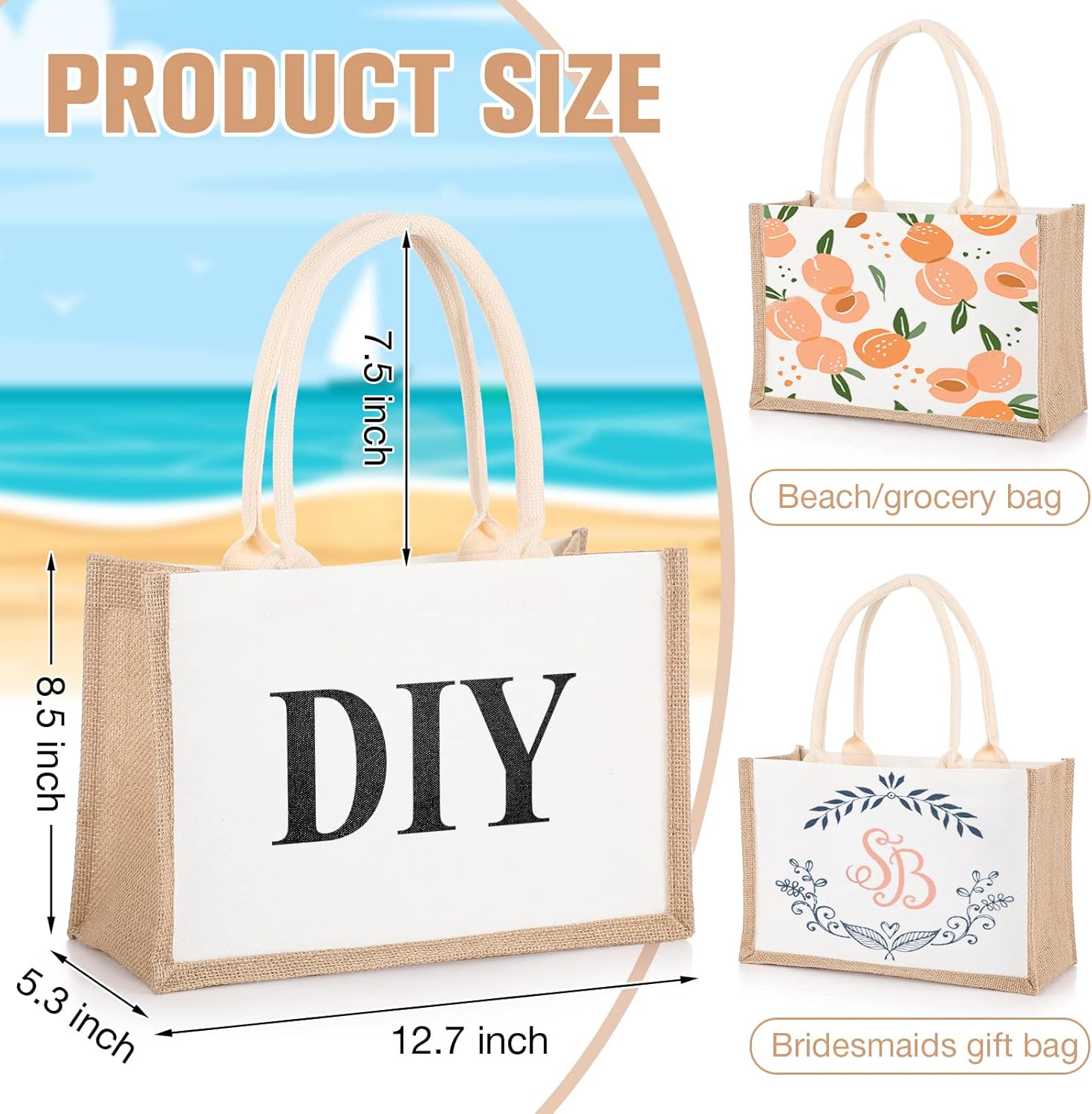 16 حزمة الخيش حمل الحقائب الجو - مراجعة Women Bags For Eid وسعره