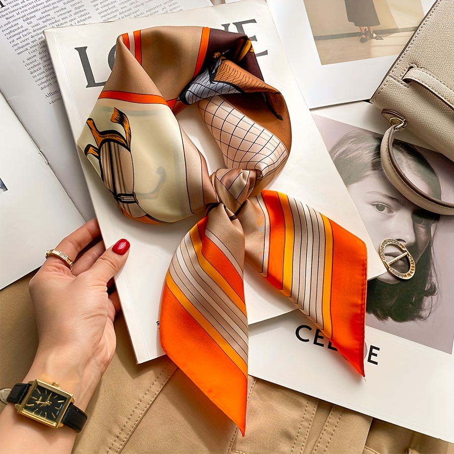 وشاح حريري مربع بنمط حصان فاخر - مراجعة Women Bags For Office وسعره