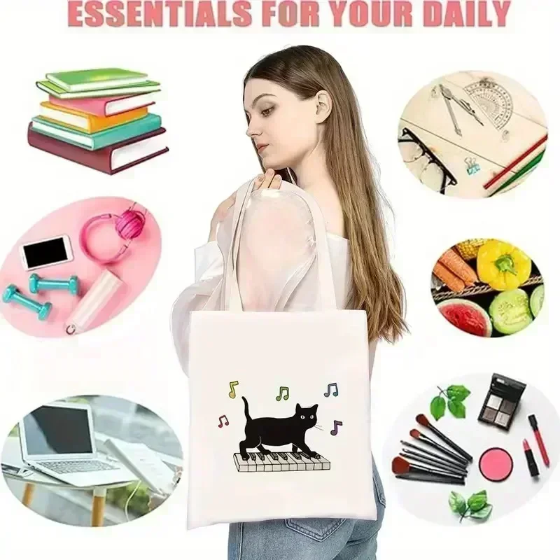 حقيبة يد قماشية مطبوعة برسومات - مراجعة Shopper Tote Canvas وسعره
