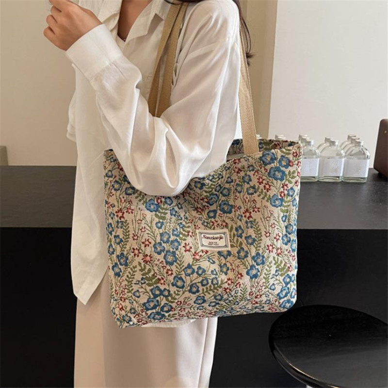 حقائب يد قماشية مطرزة بنقوش زه - مراجعة Women'S Work Bags Tote وسعره