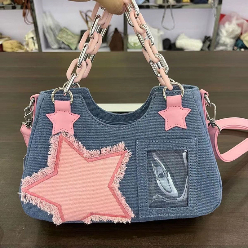 حقيبة كتف نسائية من الدنيم بتص - مراجعة Women'S Tote Bags Designer وسعره