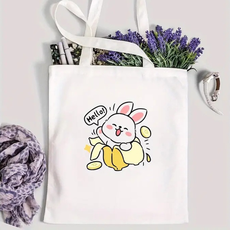 حقيبة قماشية مطبوعة برسومات ال - مراجعة Shopper Tote Canvas وسعره